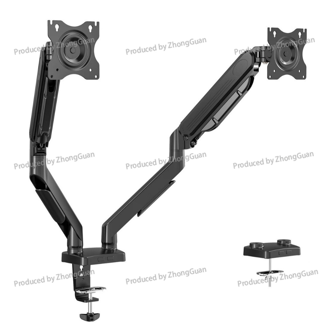 Monitor Arm Dual - Gas Spring Dual-arm Monitor Mount, Free-floating