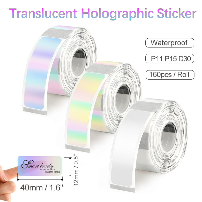 Label Maker Machine - D30 Transparent Holographic Thermal Label Paper