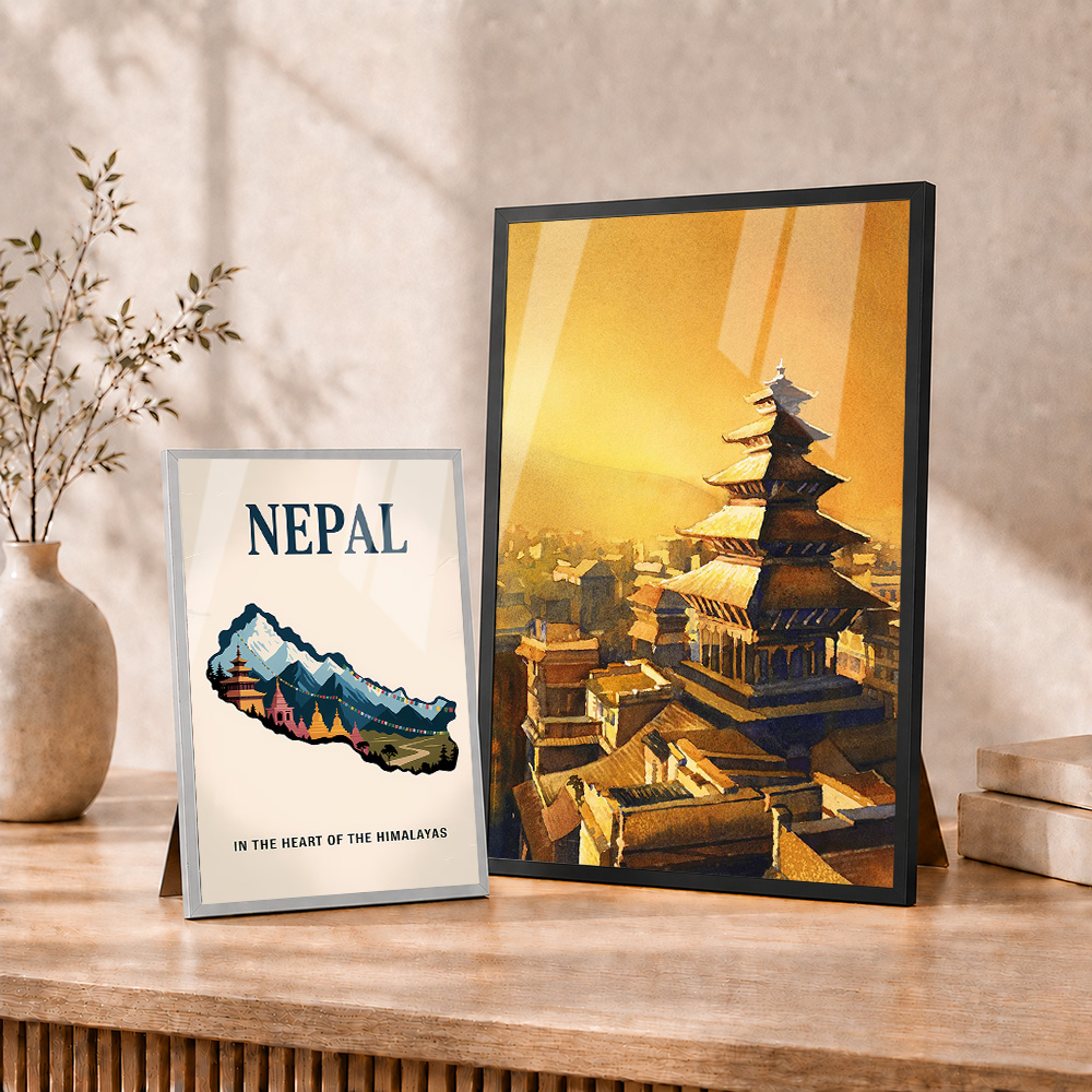 Nepal Framed Metal Print Custo - огляд і ціна Home Office Minimalist
