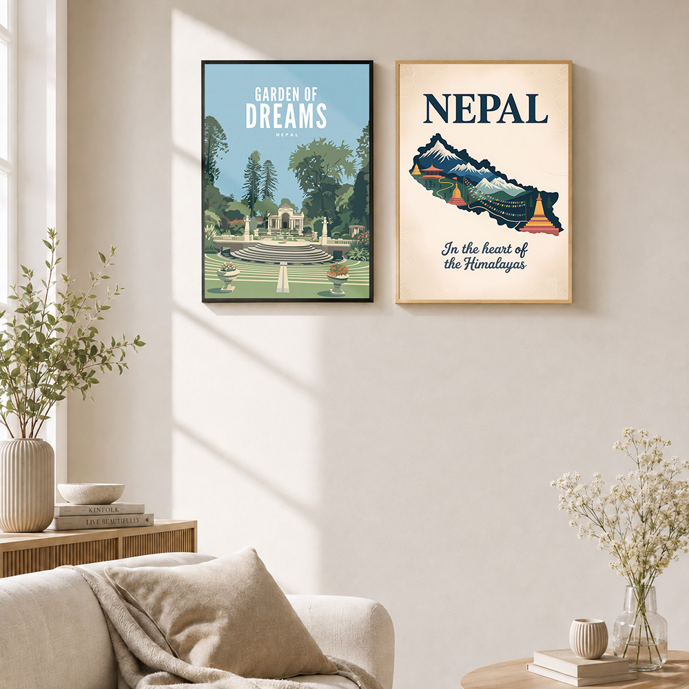 Nepal Framed Metal Print Custo - огляд і ціна Home Office Minimalist