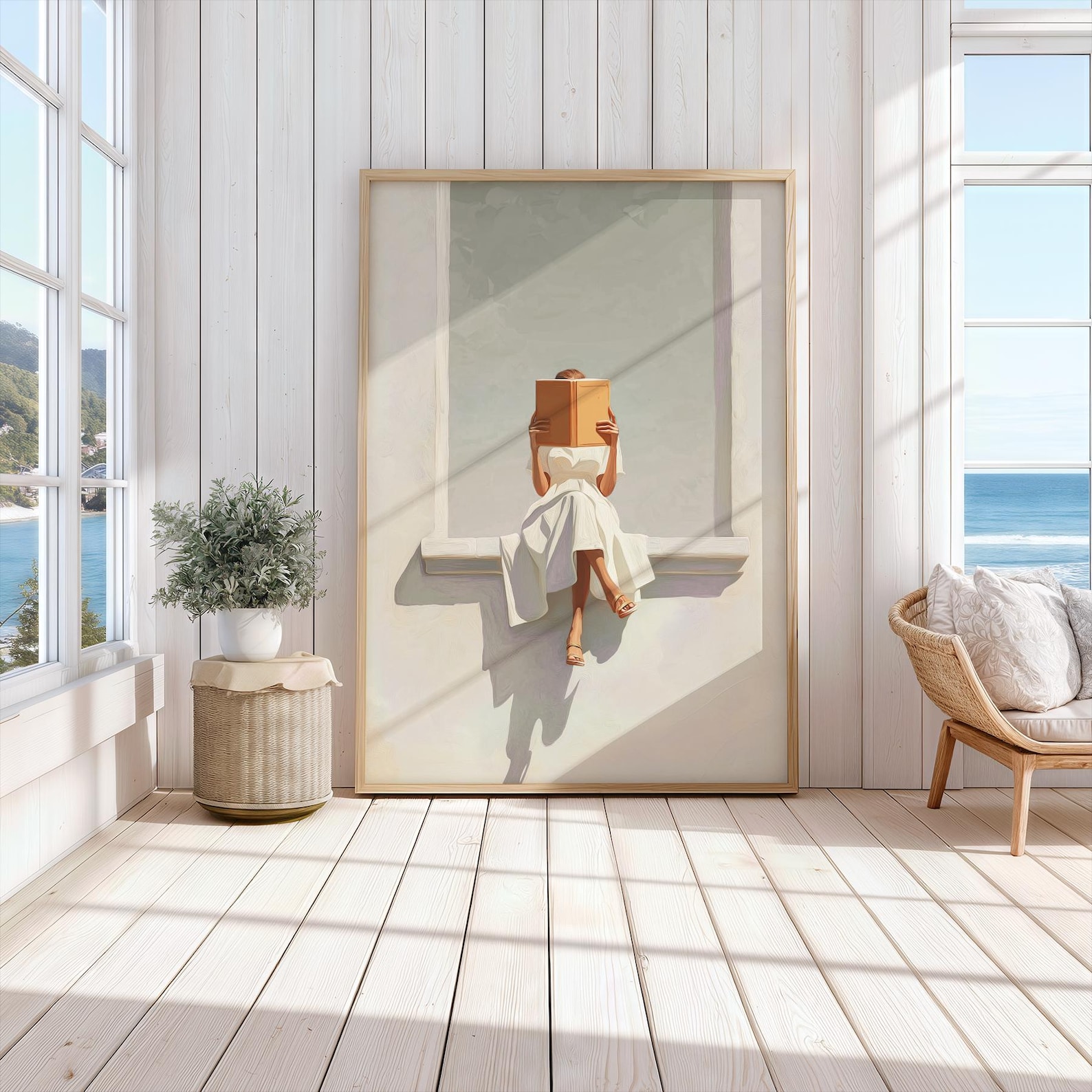 Modern Abstract Woman Reading  - огляд і ціна Home Office Minimalist