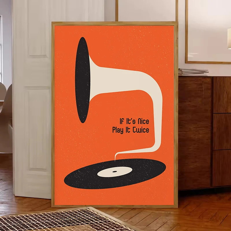 Mid Century Vinyl Record Canva - огляд і ціна Home Office Minimalist