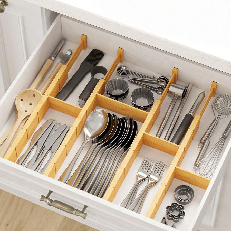 Bamboo Drawer Separators With  - огляд і ціна Home Office Kitchen