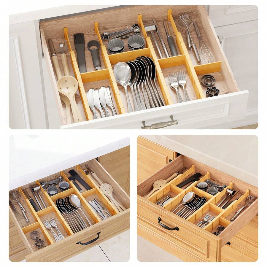 Bamboo Drawer Separators With  - огляд і ціна Home Office Kitchen