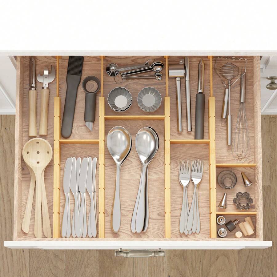 Bamboo Drawer Separators With  - огляд і ціна Home Office Kitchen