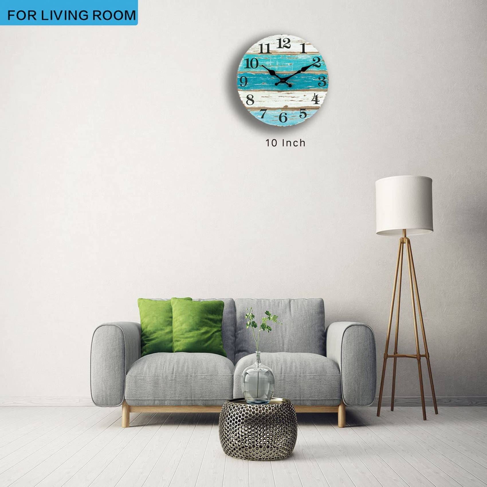 Wall Clock-Beach Themed Blue W - огляд і ціна Home Office Kitchen